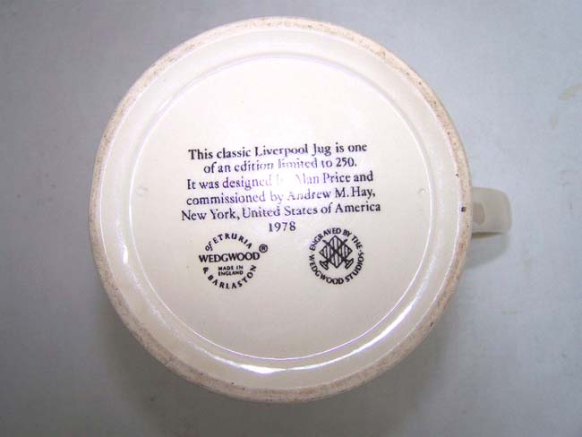 A Limited Edition Reproduction Liverpool Pitcher made by Wedgewood in 1978 — image 3